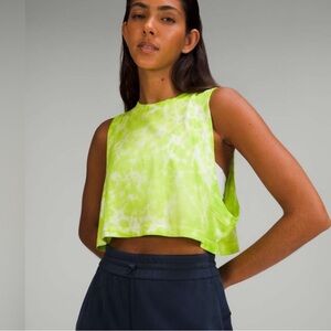 Lululemon | All Yours Cropped Tank Top in Marmoleado Tie Dye Eccentric Lime